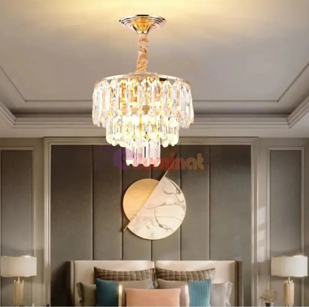 Candelabru Cristal Simply Golden 300Mm Chandeliers Crystal
