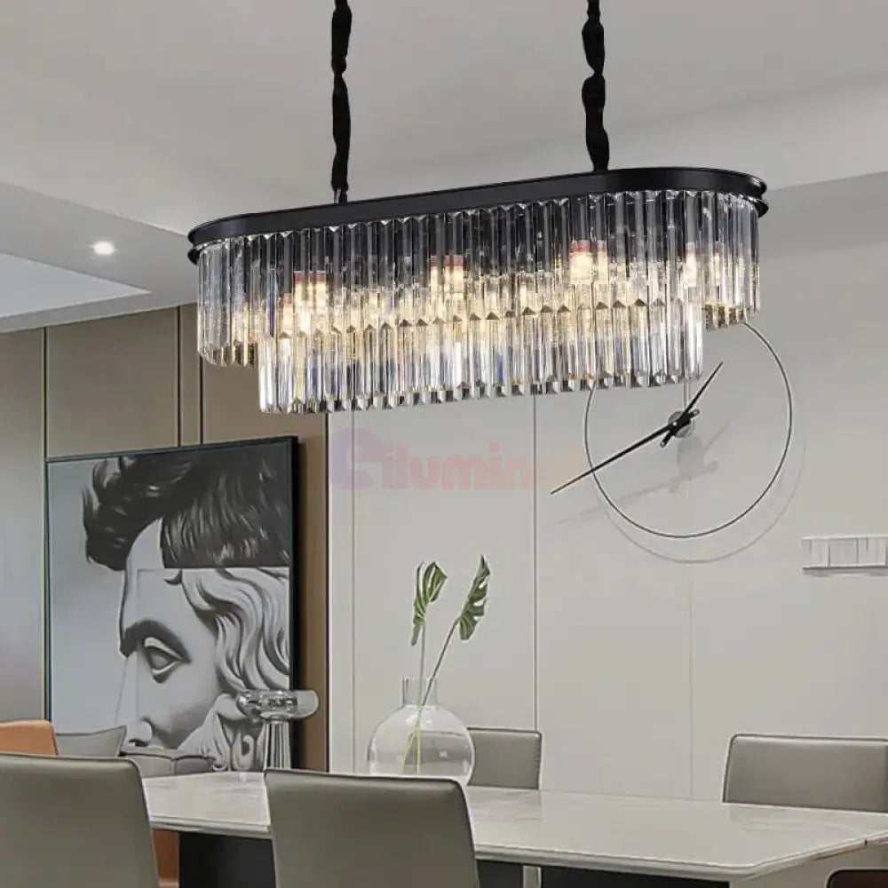 Candelabru Cristal SMOKY BLACK/GREY 800x300mm NEGRU + GRI / 80X30CM / CRISTAL Chandeliers Crystal
