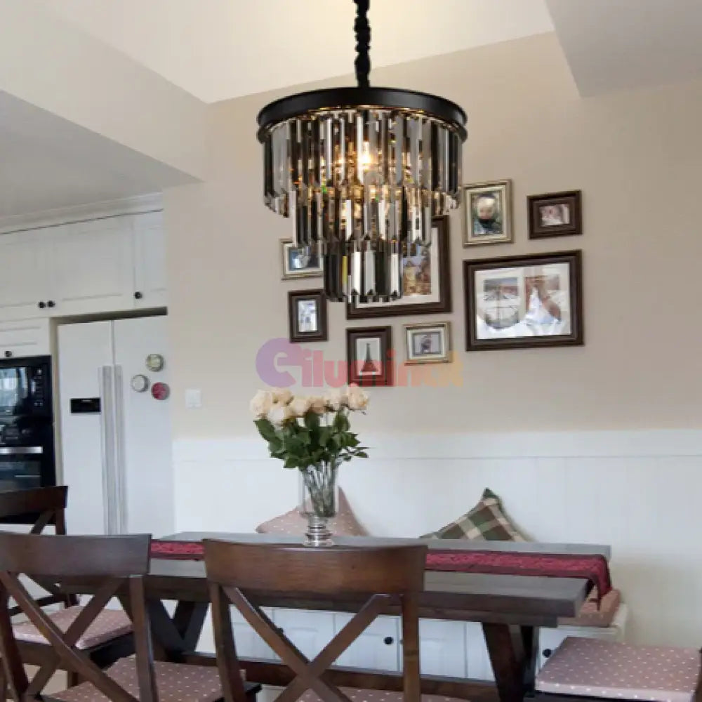 Candelabru Cristal SMOKY BLACK/GREY ROUND 400mm NEGRU + GRI / 40CM / CRISTAL Chandeliers Crystal