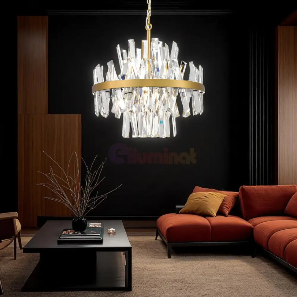 Lustra Suspendata Gold 8xG9 28W CONSTANTINOPOLE AURIE / CRISTAL / 50CM Chandeliers Crystal