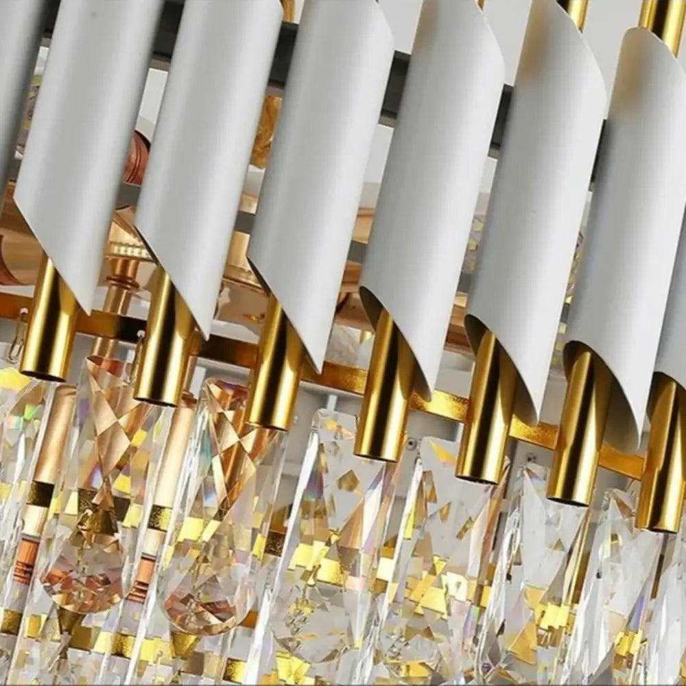Candelabru Cristal 500mm WHITE PANTHER 8801/500 ALB + AURIU / 50CM / CRISTAL Chandeliers Crystal