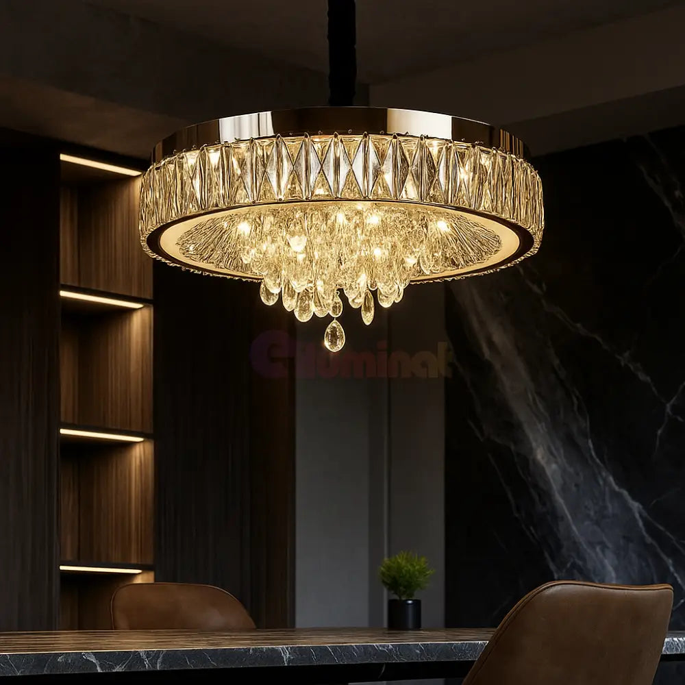 Candelabru LED Axon Cristal 40cm SIlver 80W ARGINTIE / CRISTAL Chandeliers Crystal