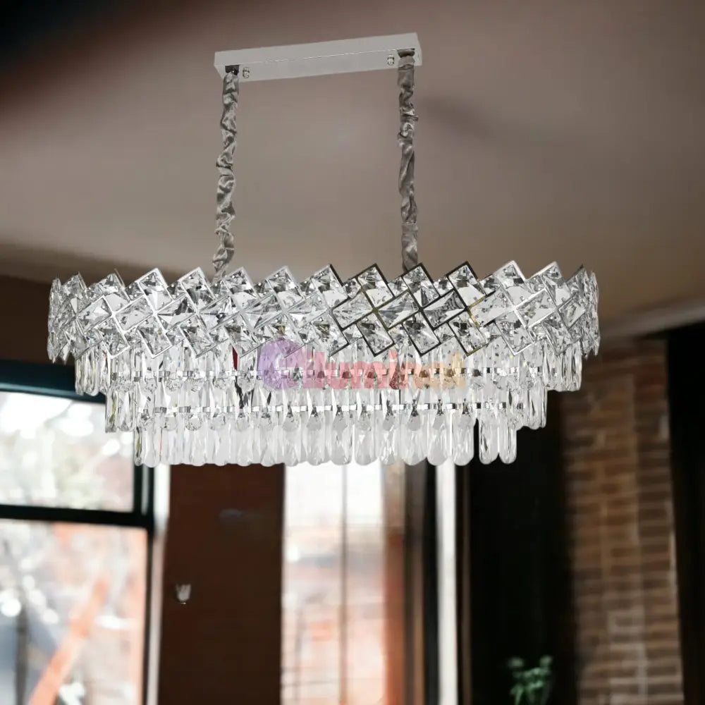 Candelabru Malli Silver Oval 75X35Cm Chandeliers Crystal