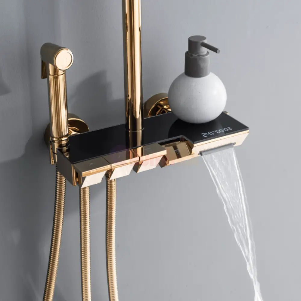 Coloana de Dus Premium 4 Moduri de Pulverizare Aurie Inox