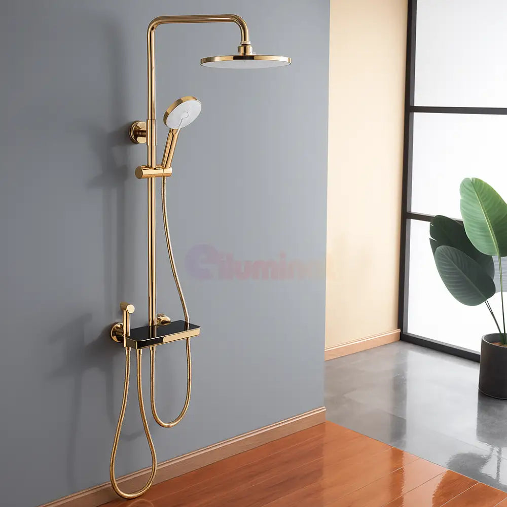 Coloana de Dus Premium 4 Moduri de Pulverizare Aurie Inox