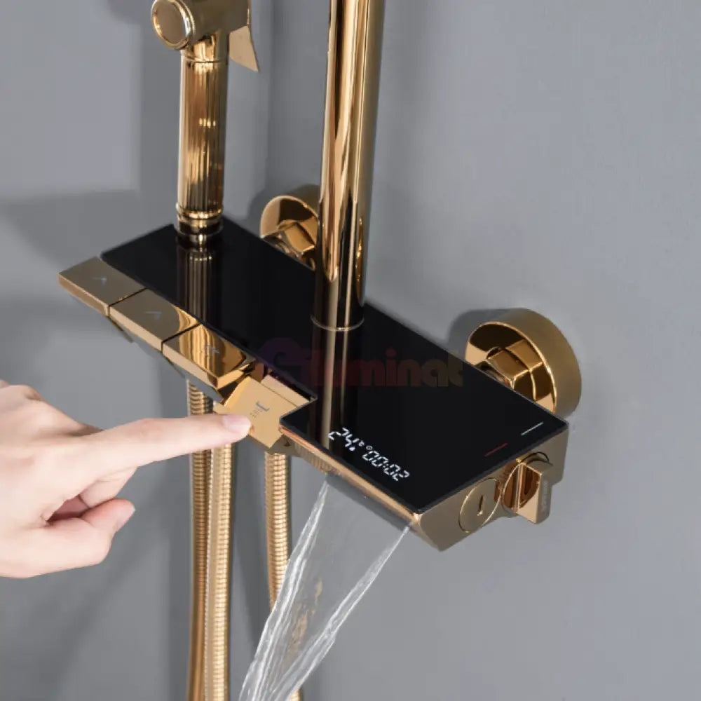 Coloana de Dus Premium 4 Moduri de Pulverizare Aurie Inox