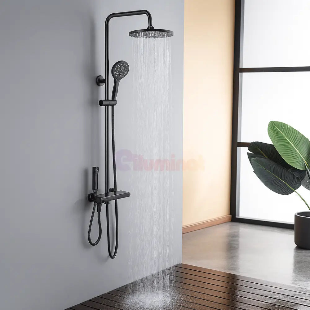 Coloana de Dus Premium 4 Moduri de Pulverizare Negru Inox