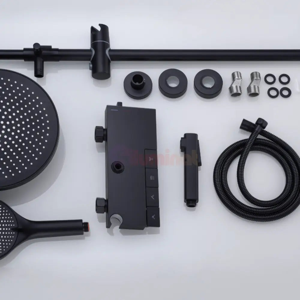 Coloana de Dus Premium 4 Moduri de Pulverizare Negru Inox