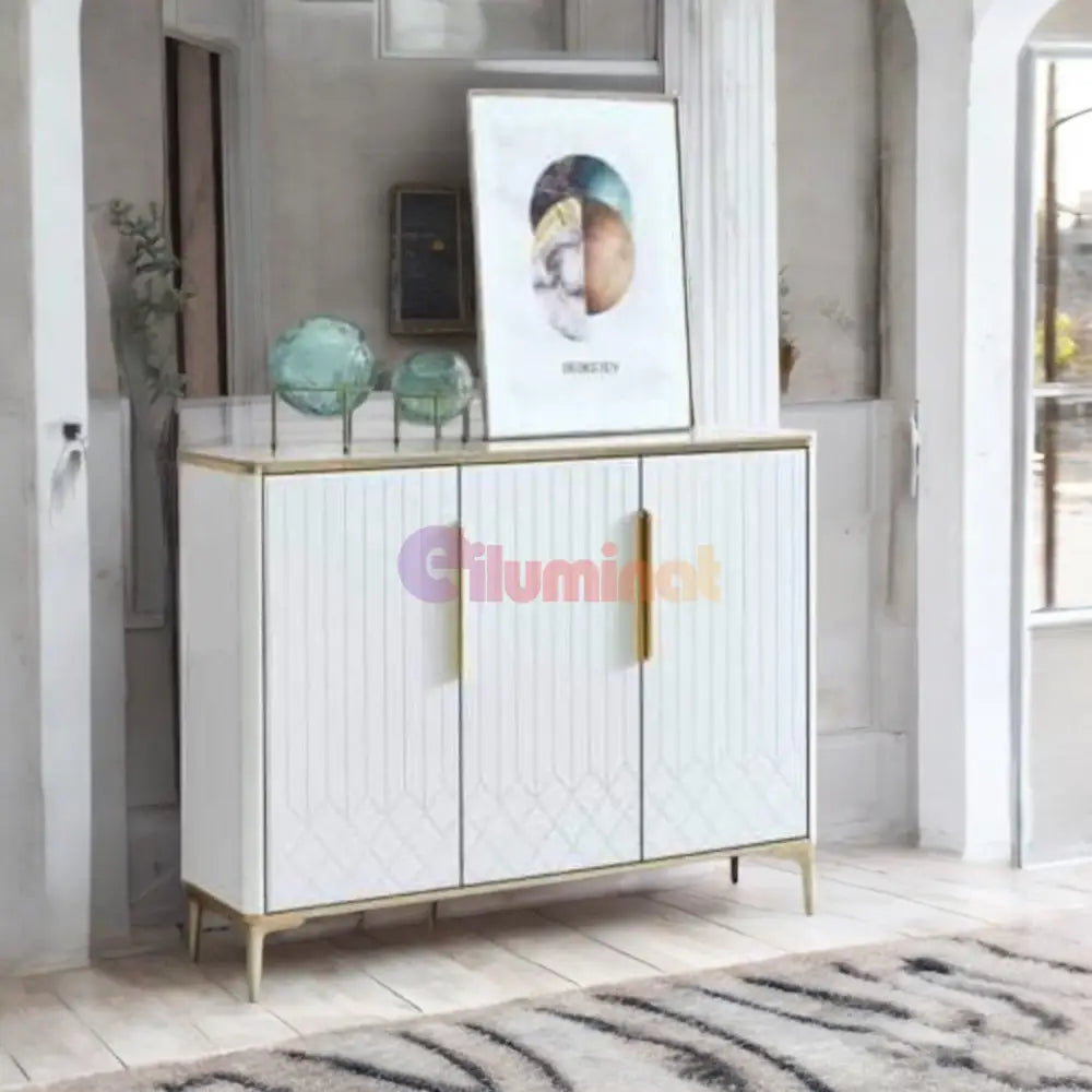 Comoda Luxury Line Simplicity Alba Cu Blat Din Marmura Furniture