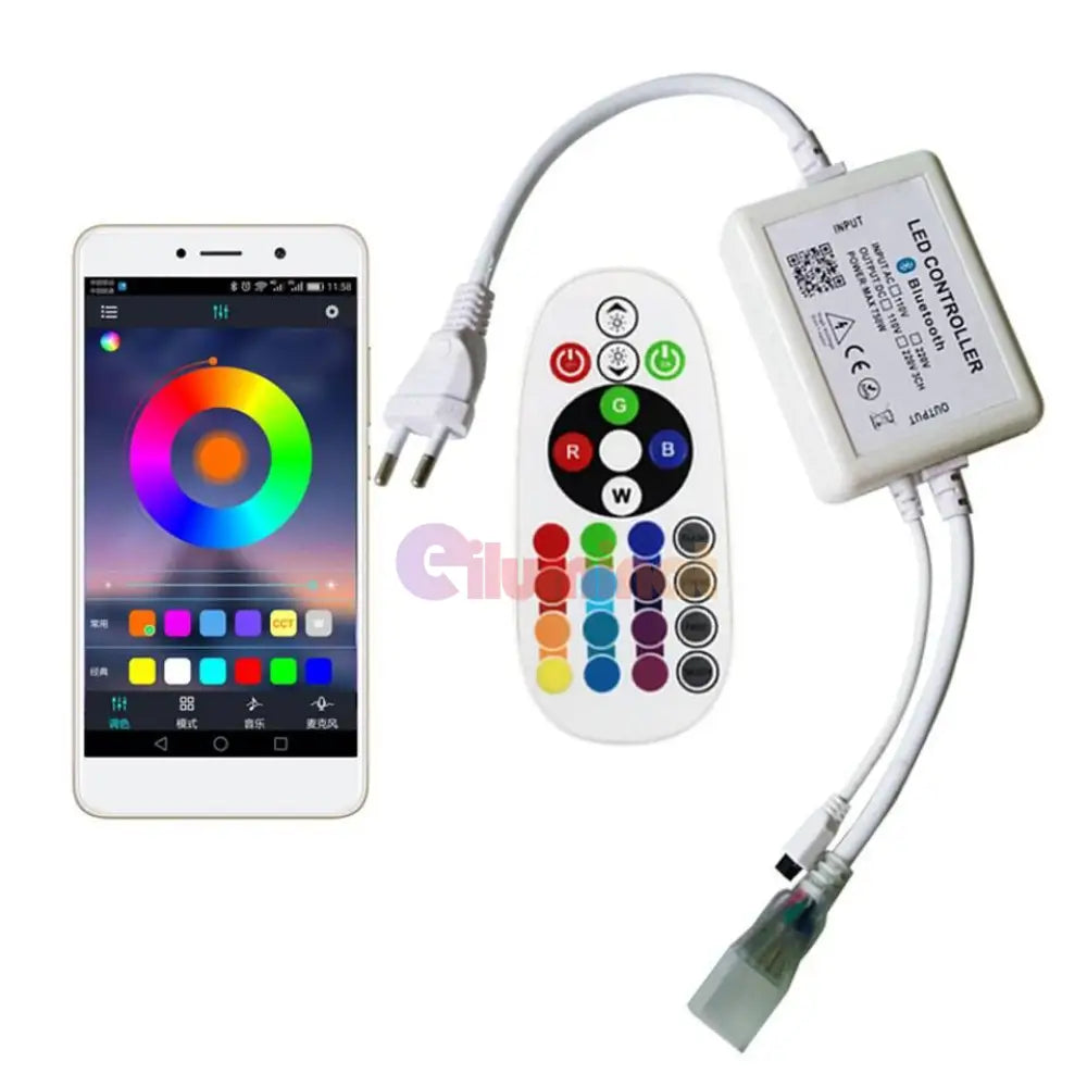 Controller Banda Led Rgb Bluetooth + Telecomanda Ir 220V Lighting