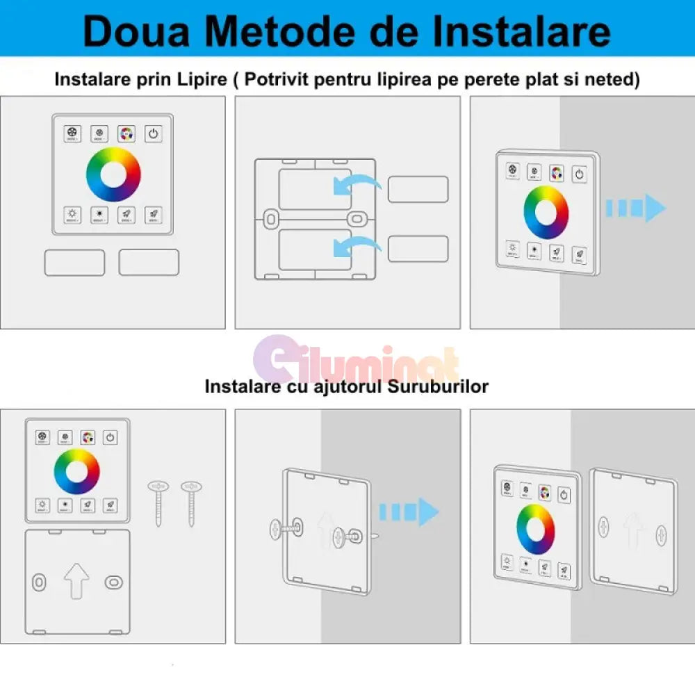 Controller Rgb 5-24V 30A Panou Touch Alb Lighting