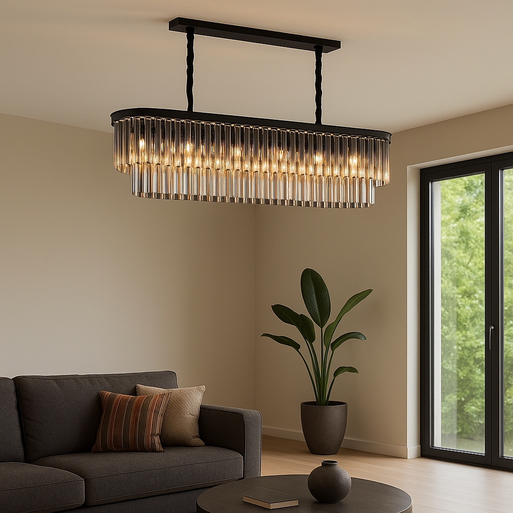 Candelabru Cristal SMOKY BLACK/GREY 800x300mm NEGRU + GRI / 80X30CM / CRISTAL Chandeliers Crystal