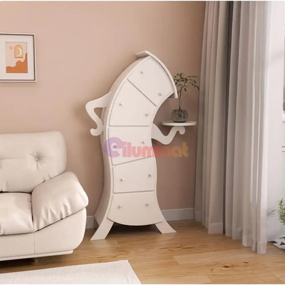 Dulap Artistic din Lemn Alb Belle Madame DULAP / ALB / 140CM nightstand