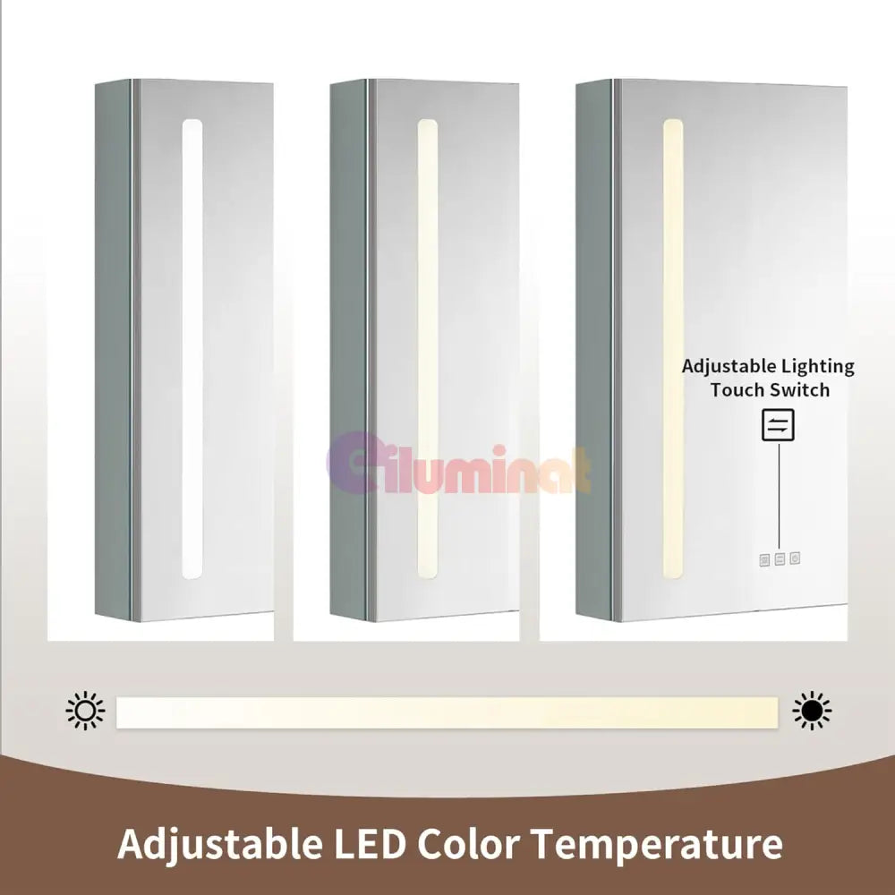 Dulap Baie Cu Oglinda LED Lyte Functii Multiple 80X70CM / GRI LED MIRROR