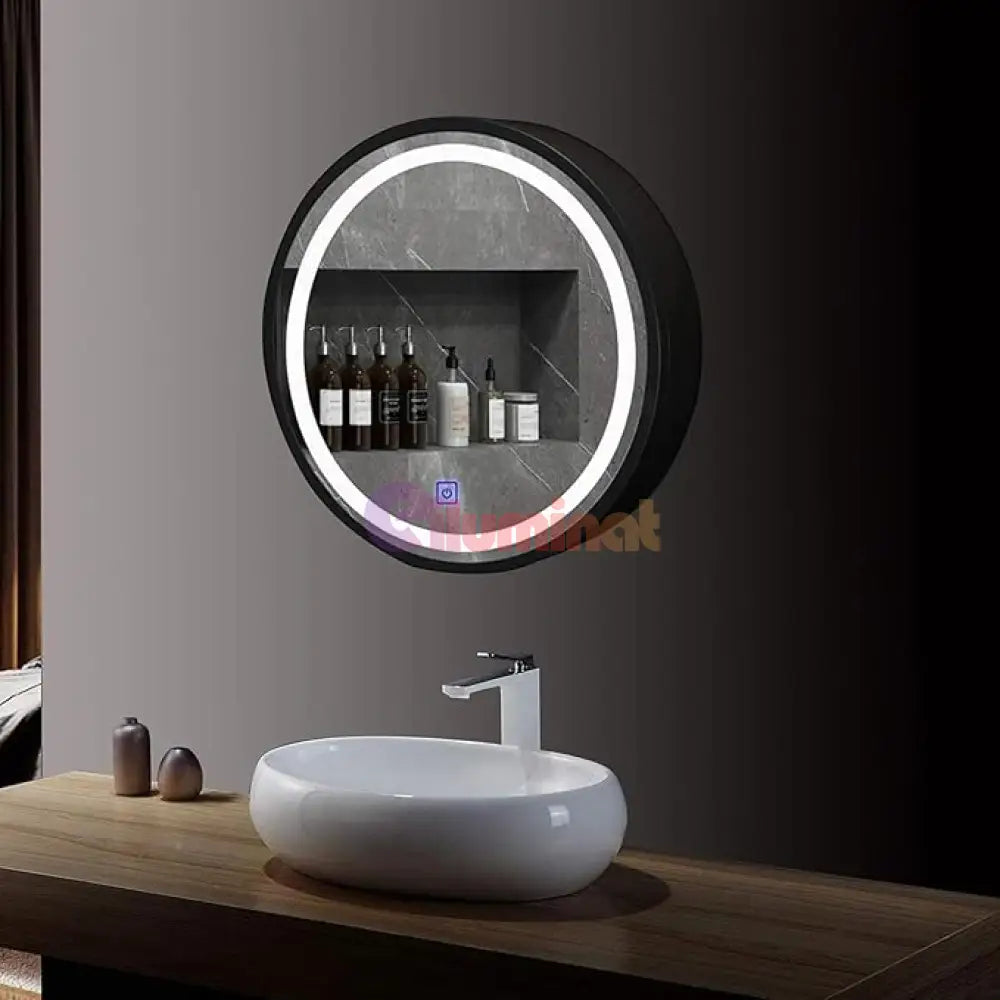 Dulap baie cu Oglinda LED Ovala 50x50cm Functie Dezaburire 230/50x50 50X50CM LED MIRROR