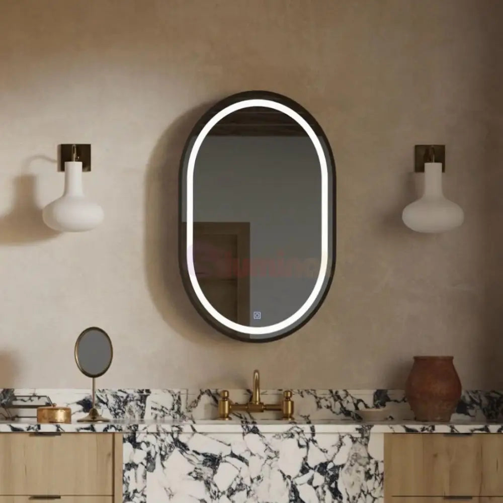 Dulap baie cu Oglinda LED Ovala 50x80cm Functie Dezaburire 330/50x80 50X80CM LED MIRROR