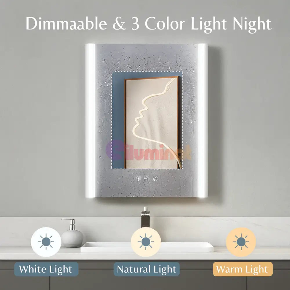 Dulap Baie Cu Oglinda LED Vega 3Functii Dimabil 50x70CM 50X70CM / GRI / DULAP BAIE LED MIRROR