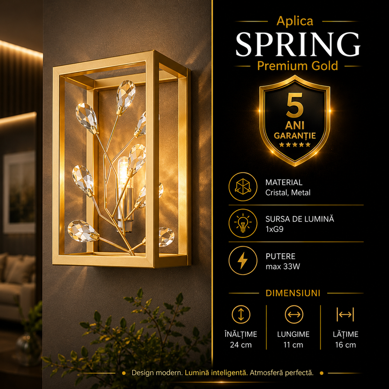 Aplica Premium Spring Gold 1xG9