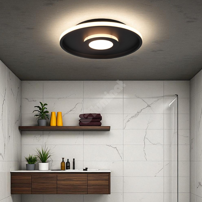 Lustra LED Black ASCARI CIRCLE DESIGN / NEAGRA / 40CM CEILING LIGHT