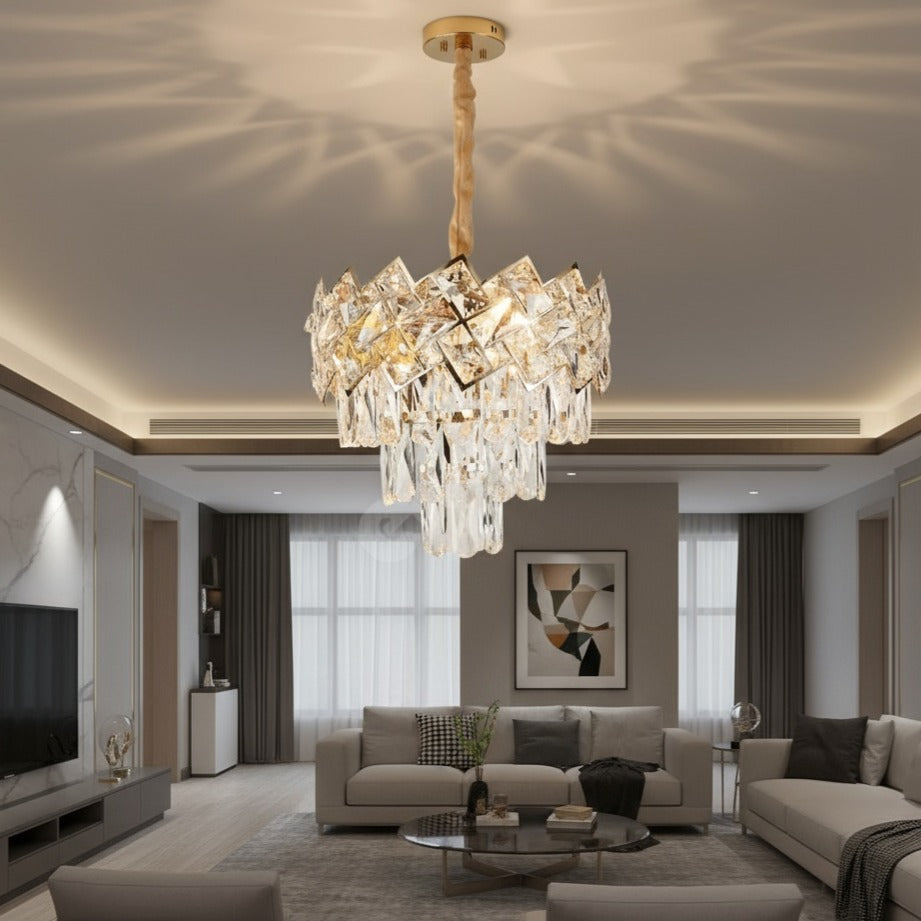 Candelabru Cristal MALLI Gold ⌀30cm