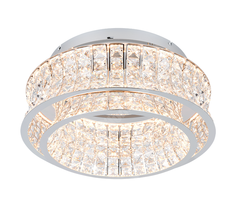 Candelabru LED Aplicat Premium Zevion Silver Crystal Echivalent 400W
