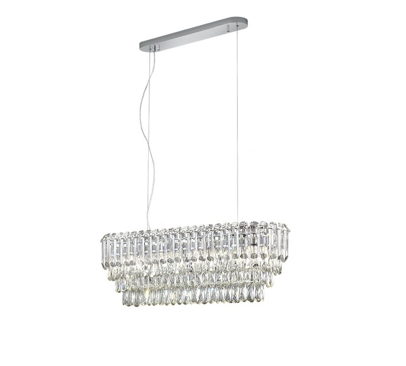 Candelabru Suspendat Premium Malizia Silver Crystal 10xE14