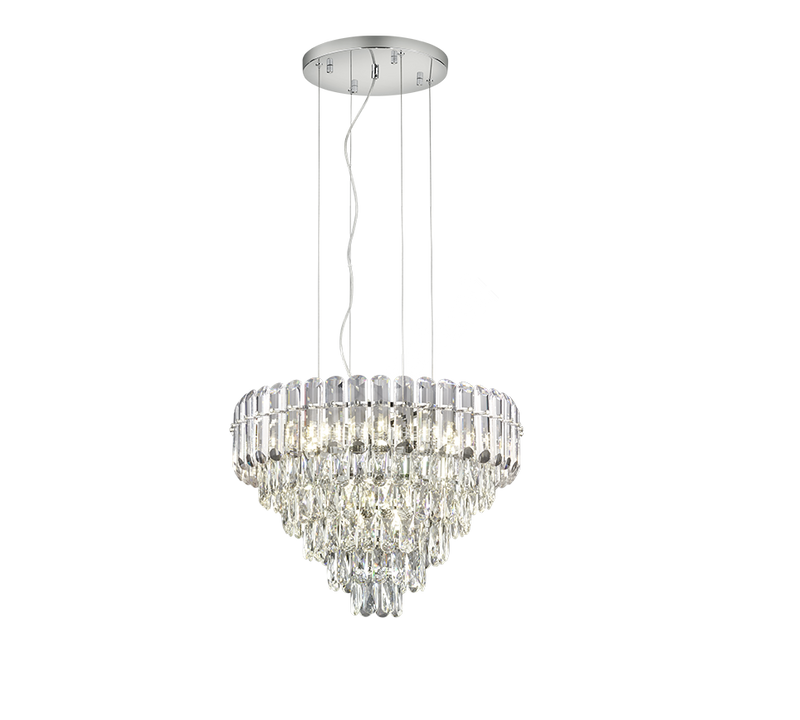 Candelabru Suspendat Premium Malizia Silver Crystal 12xE14