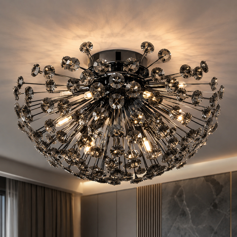 Lustra Aplicata Crystal Dandelion Black - RESIGILAT R1 -