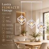 Lustra FEDRA CUB ALB Vintage Suport Liniar