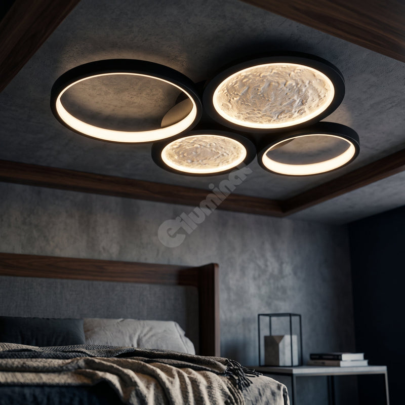 Lustra LED Black Frozen Moon PREMIUM Telecomanda