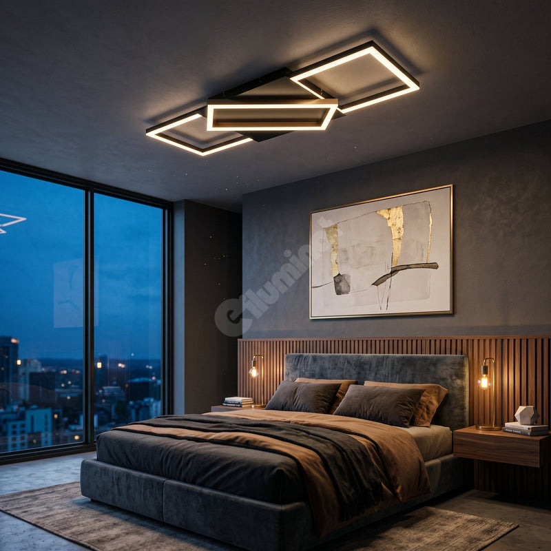 Lustra LED NORA Angles 3 Lumini PREMIUM Telecomanda