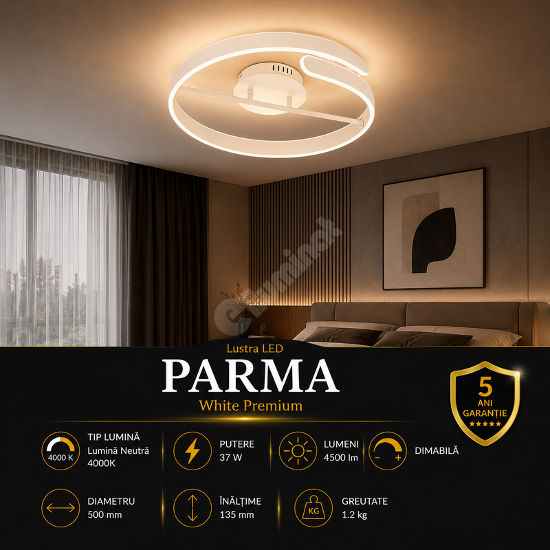 Lustra LED Premium Parma White Echivalent 450W | 4000K