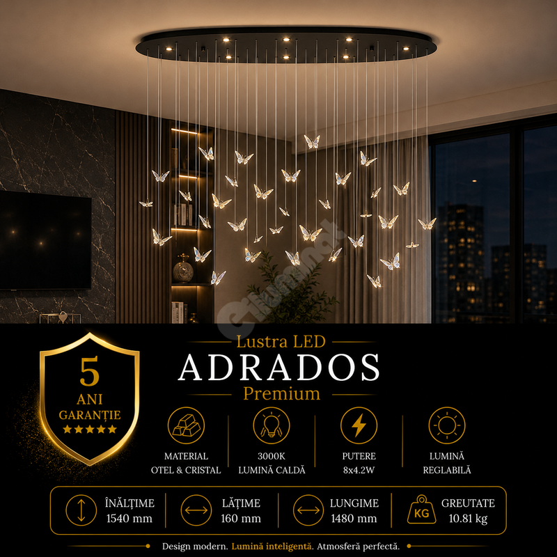 Lustra LED Suspendata Premium Adrados Black