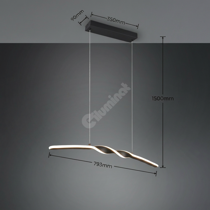 Lustra LED Suspendata Premium Ginko Black Echivalent 200W | 3000K
