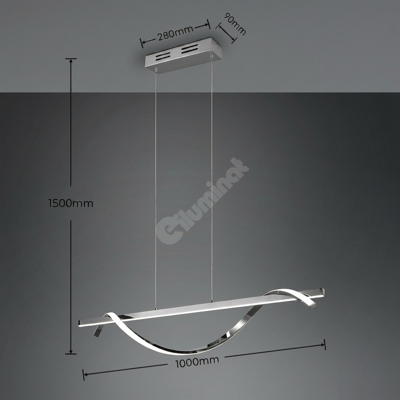 Lustra LED Suspendata Premium Isabel Silver Echivalent 300W | 4000K