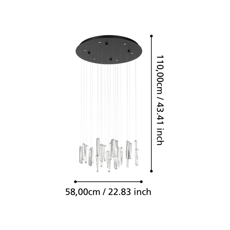 Lustra LED Suspendata Premium Sardenara Black Echivalent 300W | Ø53CM
