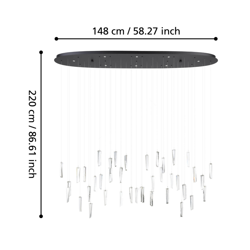 Lustra LED Suspendata Premium Sardenara II Black Echivalent 400W