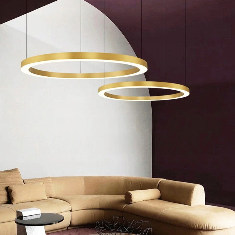 Lustra LED Suspendata TULLIO 60cm Gold 1 Segment Echivalent 300W AURIE / SUSPENDATE / 60CM Lighting Fixtures