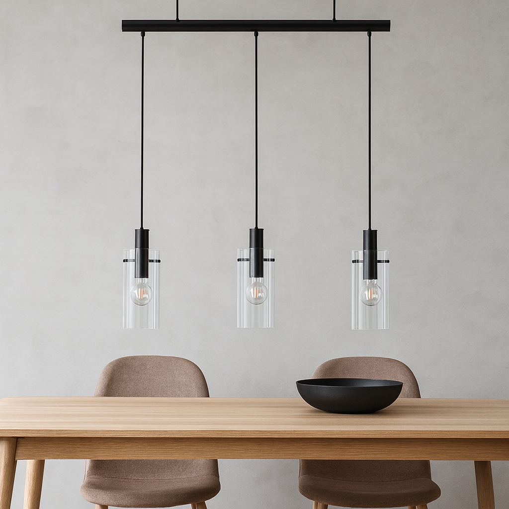 Lustra Suspendata MONTEFINO Black 110CM NEAGRA / VINTAGE SI RETRO DESIGN / 110CM Chandeliers