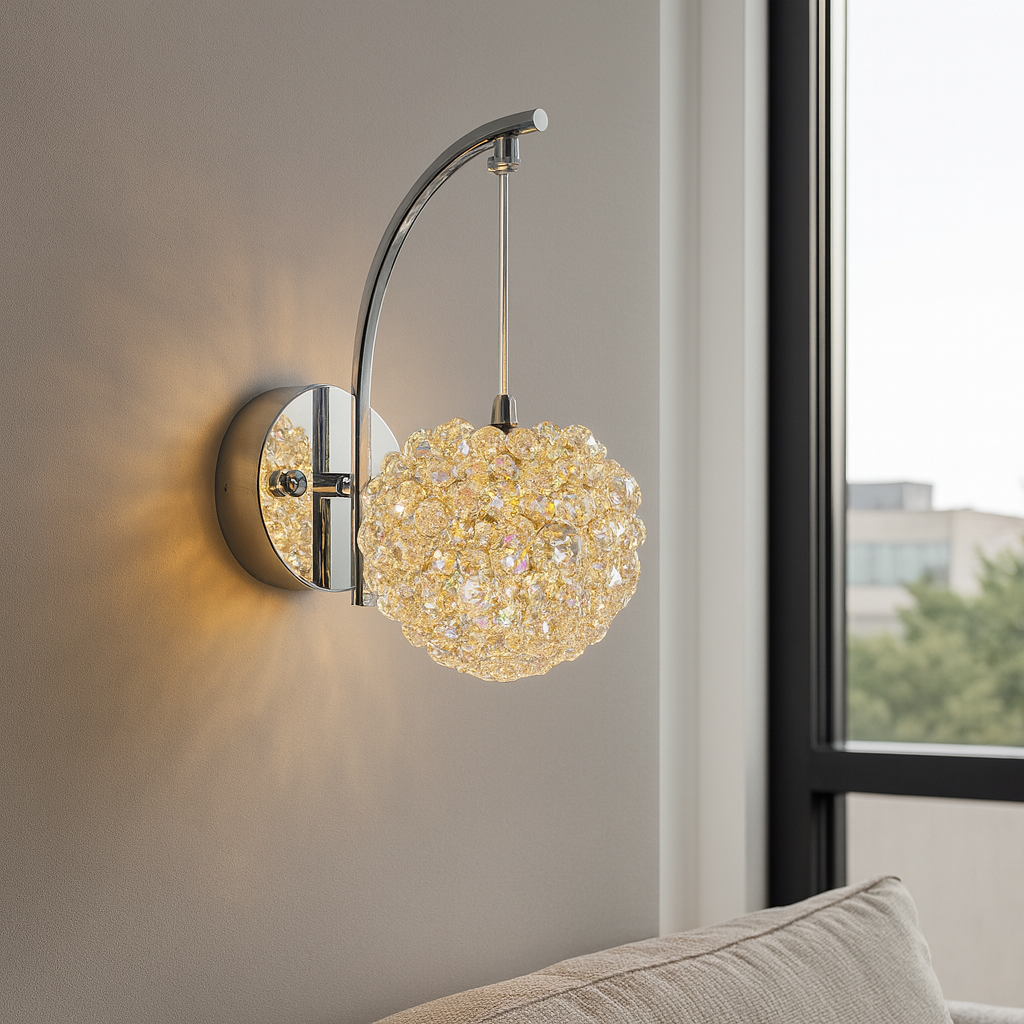 Aplica LED MEZO Silver Cristal CHROME / CRISTAL Wall Light Fixtures