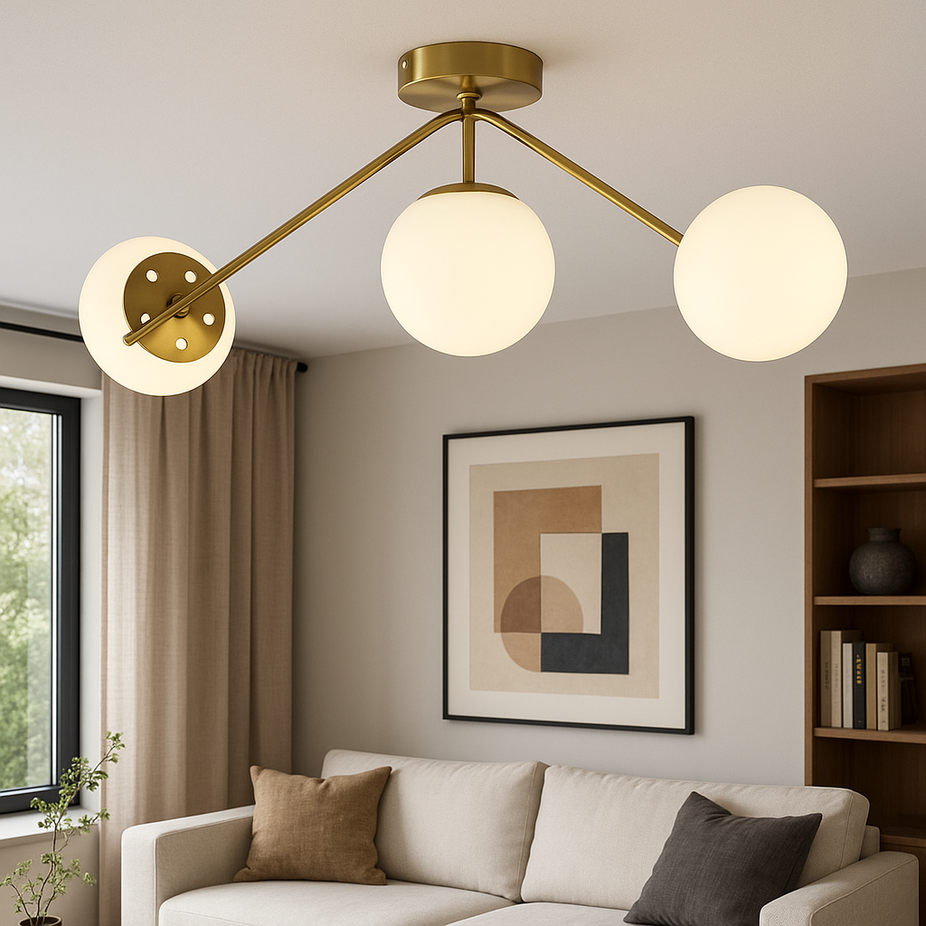 Lustra Abajur MAT Nordic Scale GOLD 3xE27 AURIE / ABAJUR Chandeliers