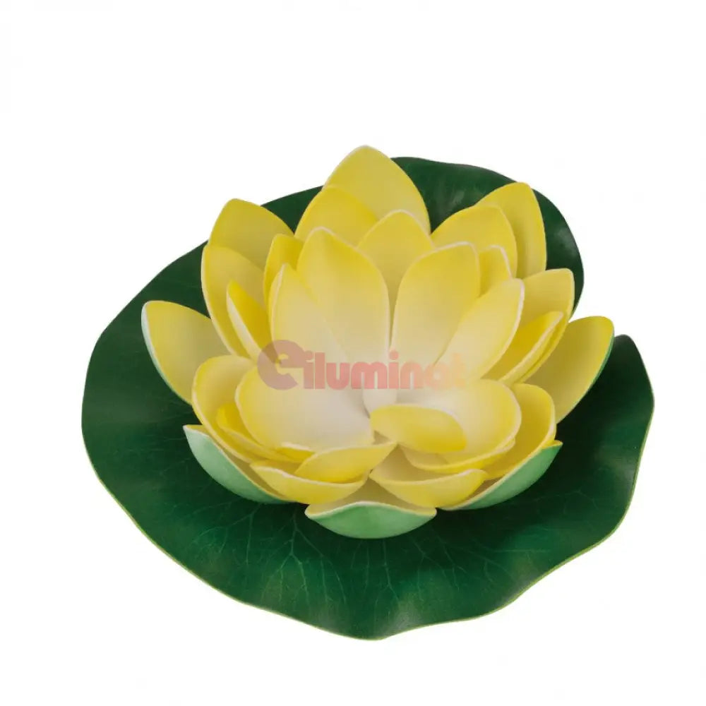 Floare Lotus Led Cu Incarcare Solara Pentru Gradina Stalpisor Ornamental Solar / Alb Cald Galbena