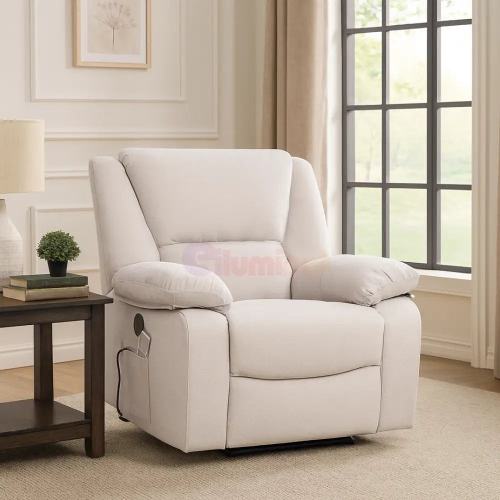 Fotoliu cu Masaj și Încălzire Recliner Electric Bej FOTOLIU CU MASAJ/RECLINER/INCALZIRE / Bej Chairs