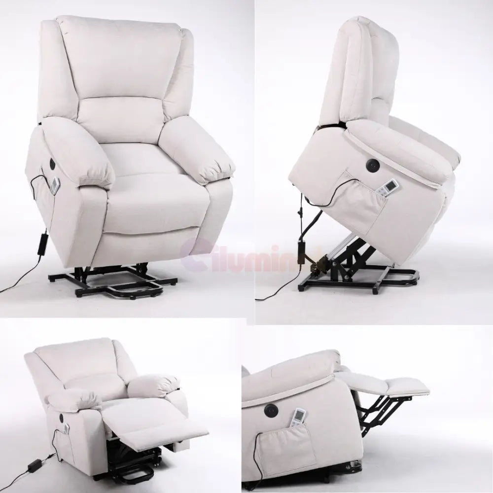 Fotoliu cu Masaj și Încălzire Recliner Electric Bej FOTOLIU CU MASAJ/RECLINER/INCALZIRE / Bej Chairs