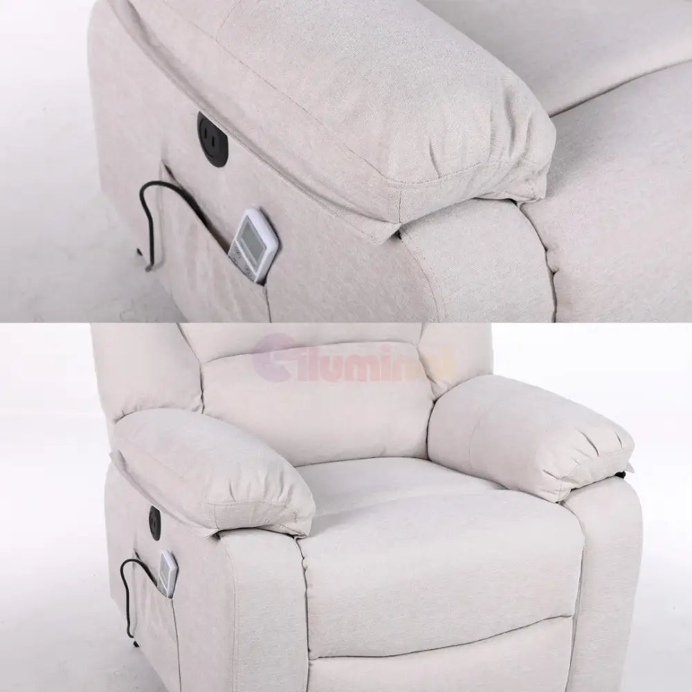Fotoliu cu Masaj și Încălzire Recliner Electric Bej FOTOLIU CU MASAJ/RECLINER/INCALZIRE / Bej Chairs