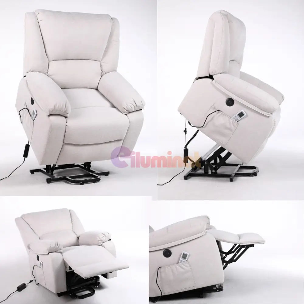 Fotoliu cu Masaj și Încălzire Recliner Electric Bej FOTOLIU CU MASAJ/RECLINER/INCALZIRE / Bej Chairs
