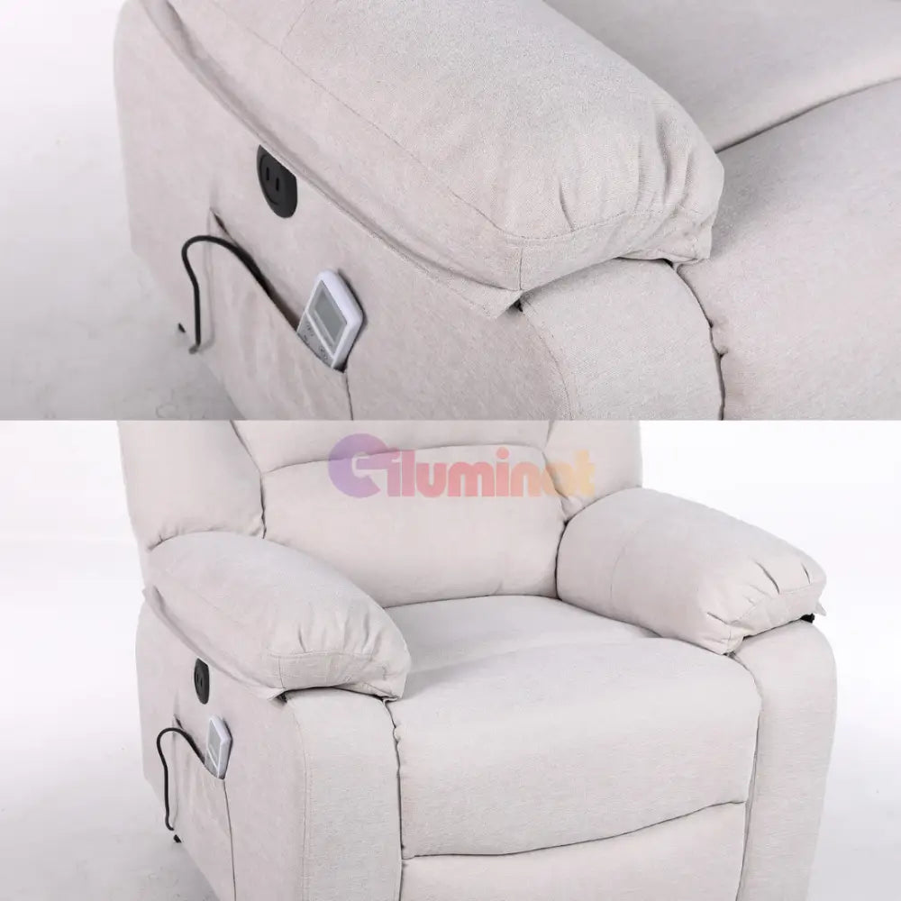 Fotoliu cu Masaj și Încălzire Recliner Electric Bej FOTOLIU CU MASAJ/RECLINER/INCALZIRE / Bej Chairs