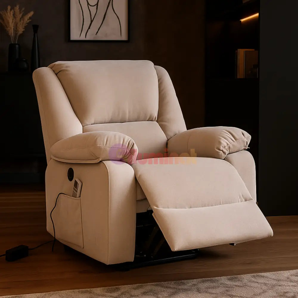 Fotoliu cu Masaj și Încălzire Recliner Electric Bej FOTOLIU CU MASAJ/RECLINER/INCALZIRE / Bej Chairs