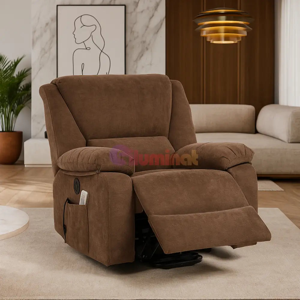 Fotoliu cu Masaj și Încălzire Recliner Electric Maro FOTOLIU CU MASAJ/RECLINER/INCALZIRE / Brown Chairs