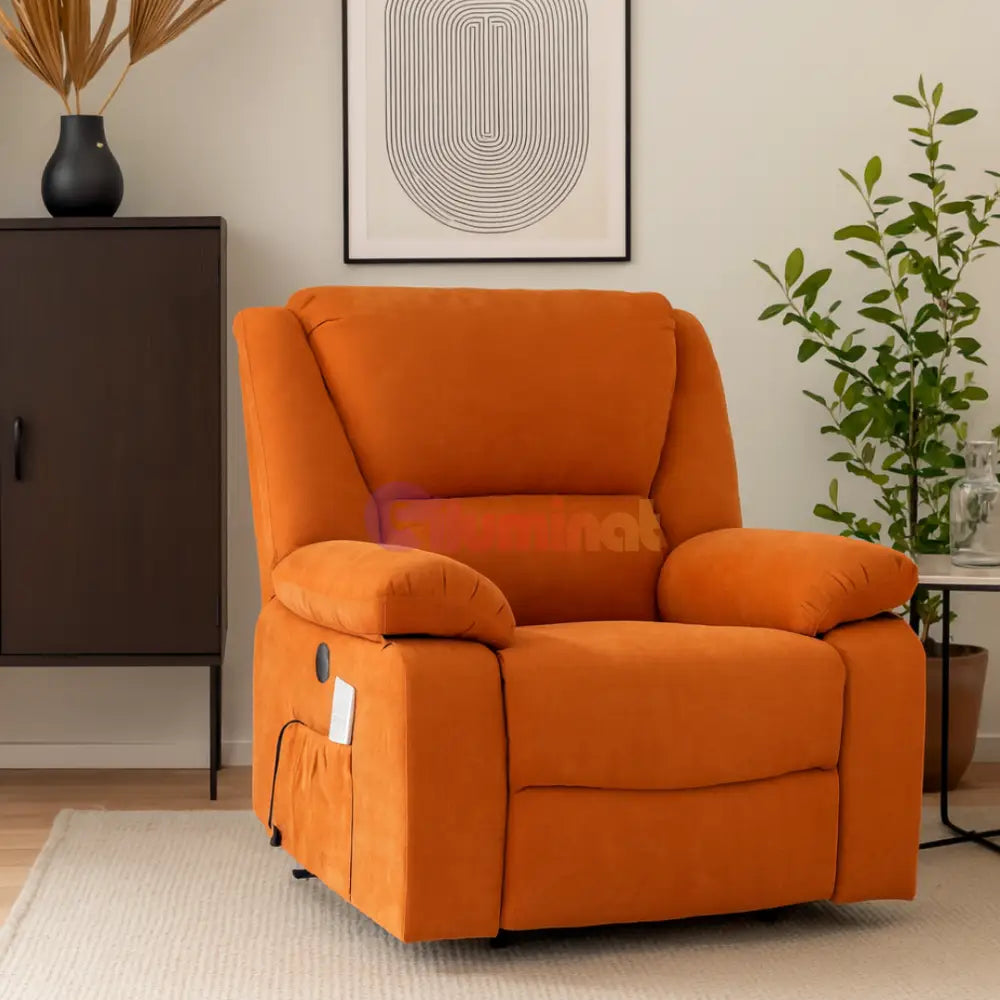 Fotoliu cu Masaj și Încălzire Recliner Electric Portocaliu FOTOLIU CU MASAJ/RECLINER/INCALZIRE / Portocaliu Chairs